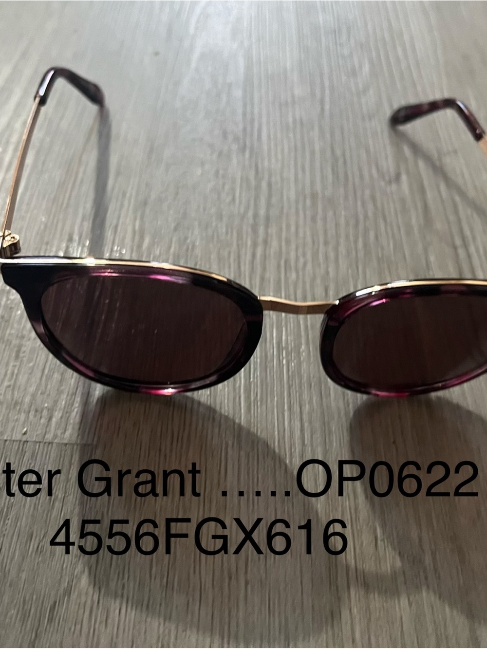Men's Round Sunglasses with Purple Lenses and Gold Frame